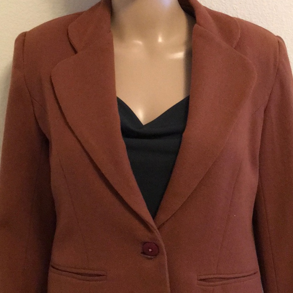 Wool Blazer Rust Color Size 2p Euc - image 2